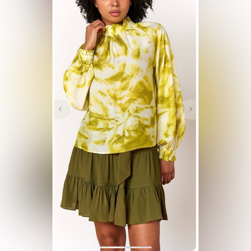 Marie Oliver June Blouse in Citrus Tie Dye  blend of ecovero rayon and silk. S